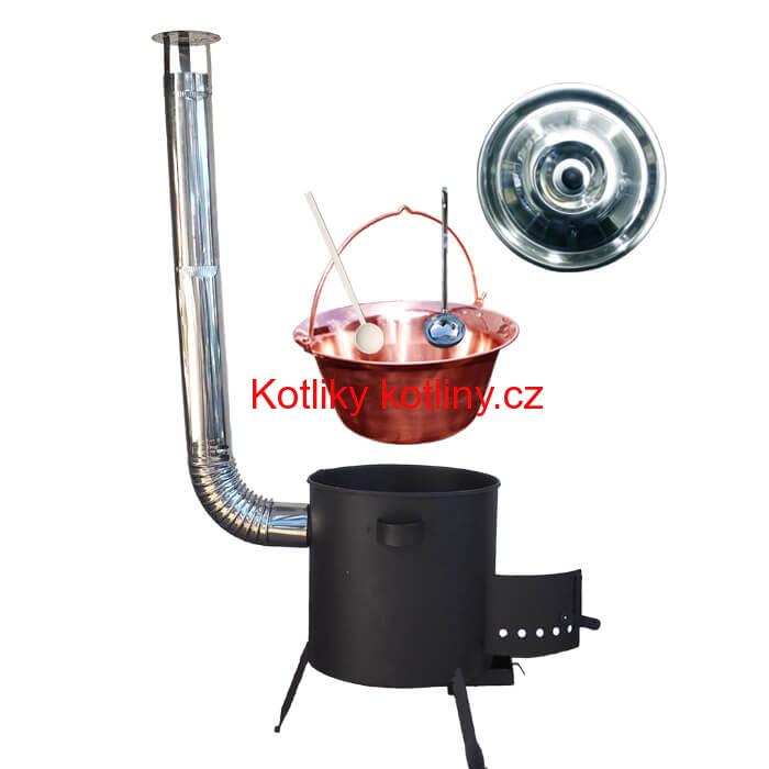 Měděný kotlík 20 L (1,2 mm) + žáruvzdorná kotlina (1 mm) 42 PLUS 600