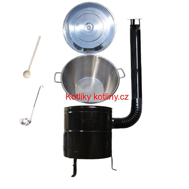 Nerezový kotel 70 L + kovová kotlina 56 cm BIG PARTY