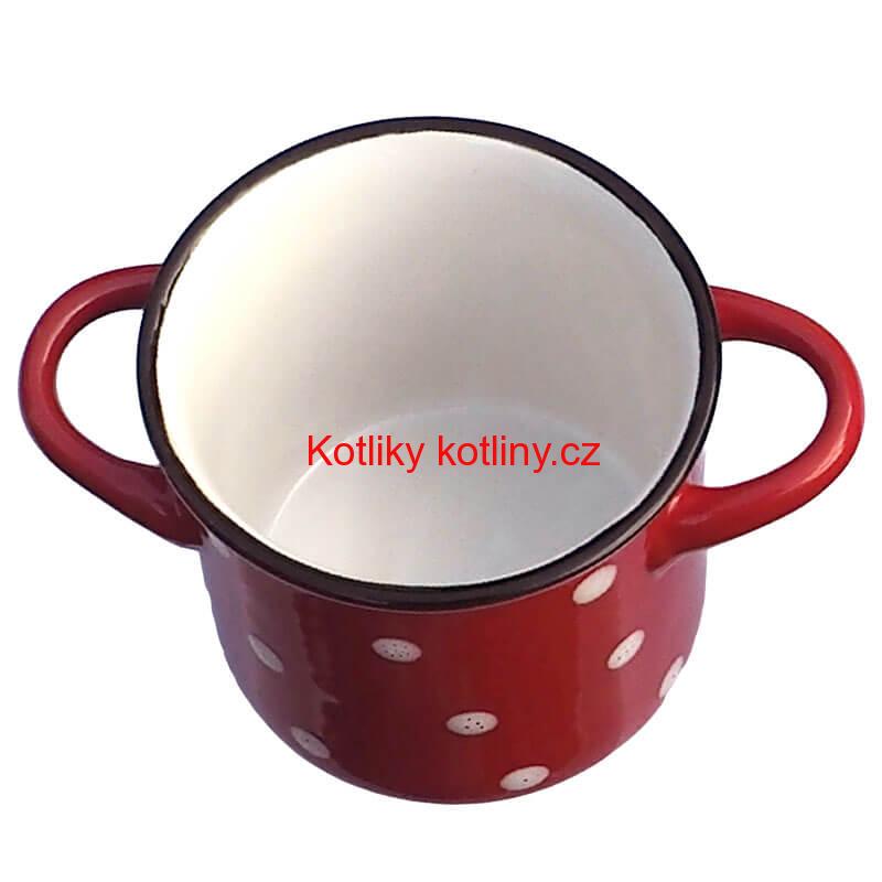 Keramický hrnek na polévku - červený DECOR