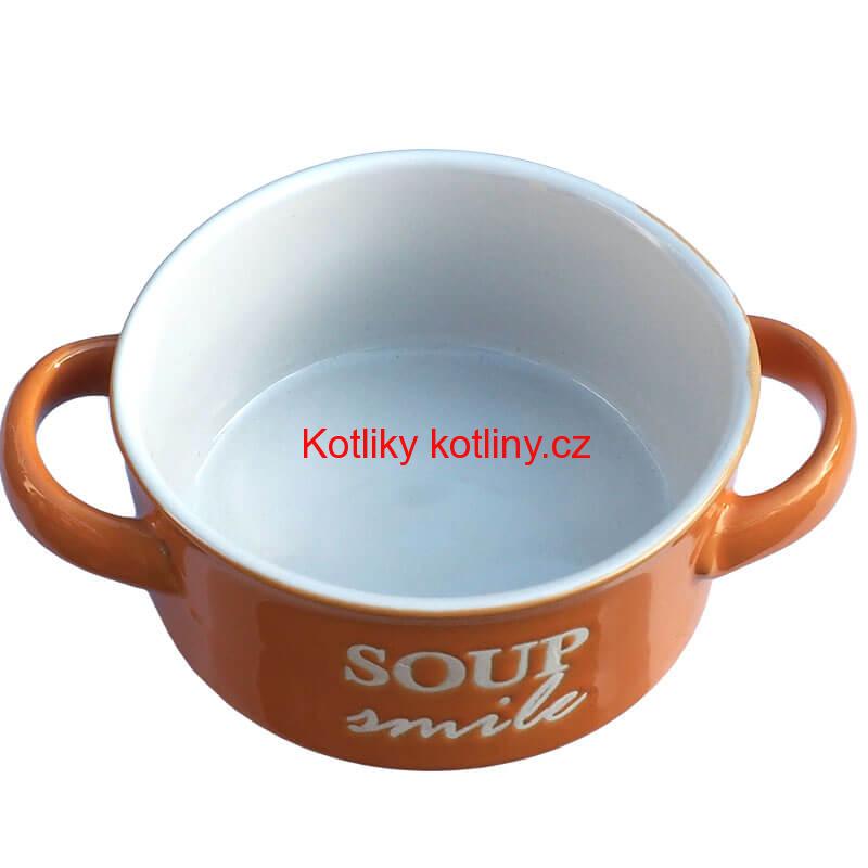 Keramická miska na polévku - oranžová SOUP