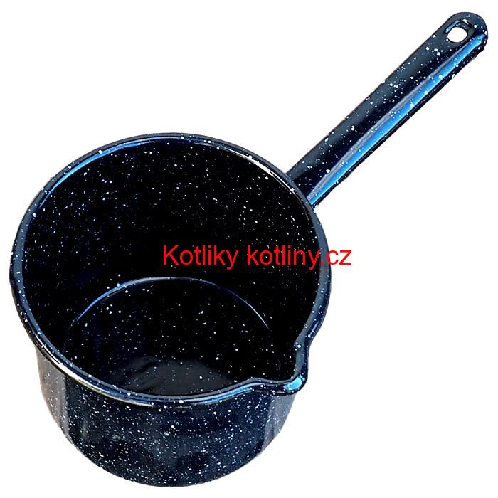 Smaltovaný hrnek s rukojetí 0,6 L - Černý