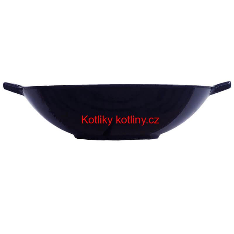 Litinový wok – smaltovaný povrch 37 cm