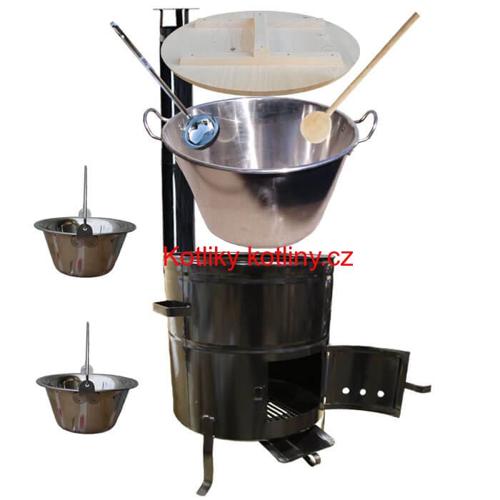 Zabijačková nerezová souprava 100L MAX + 2 servírovací kotlíky