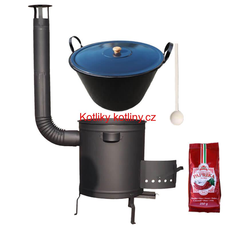 Smaltovaný kotel 70 L + silná kovová kotlina 53 cm (1,5 mm) STRONG PLUS 600 + sladká paprika 250 g