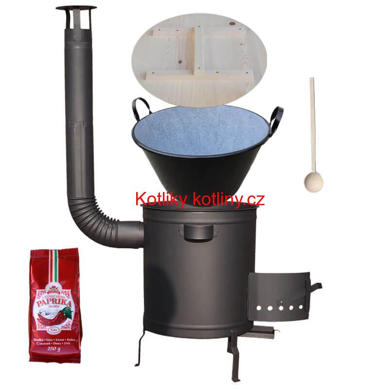 Smaltovaný kotel 80 L + silná kovová kotlina 60 cm (1,5 mm) STRONG PLUS 600 + sladká paprika 250 g