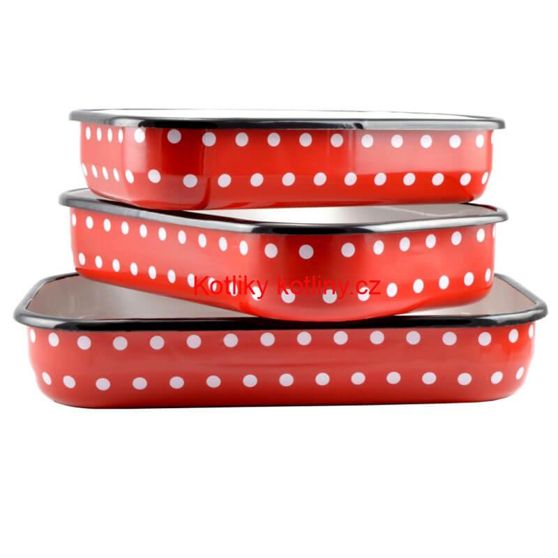 Smaltované pekáče DECOR 3 ks