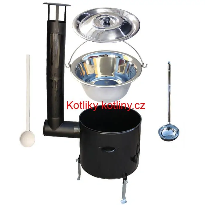 Nerezový kotlík 10 L + smaltovaná kotlina 31 Easy party