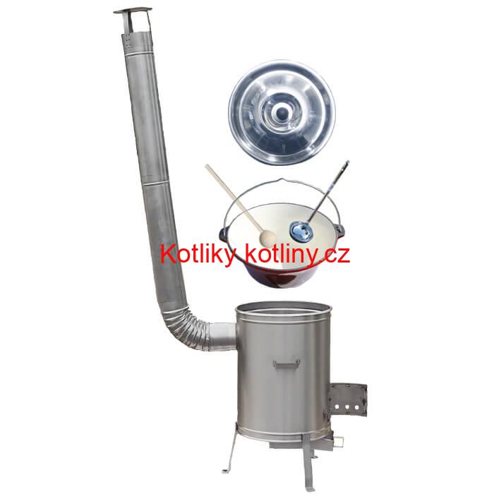 Litinový kotlík se smaltovanou úpravou 10,8 L + Nerezová kotlina 33 LUX