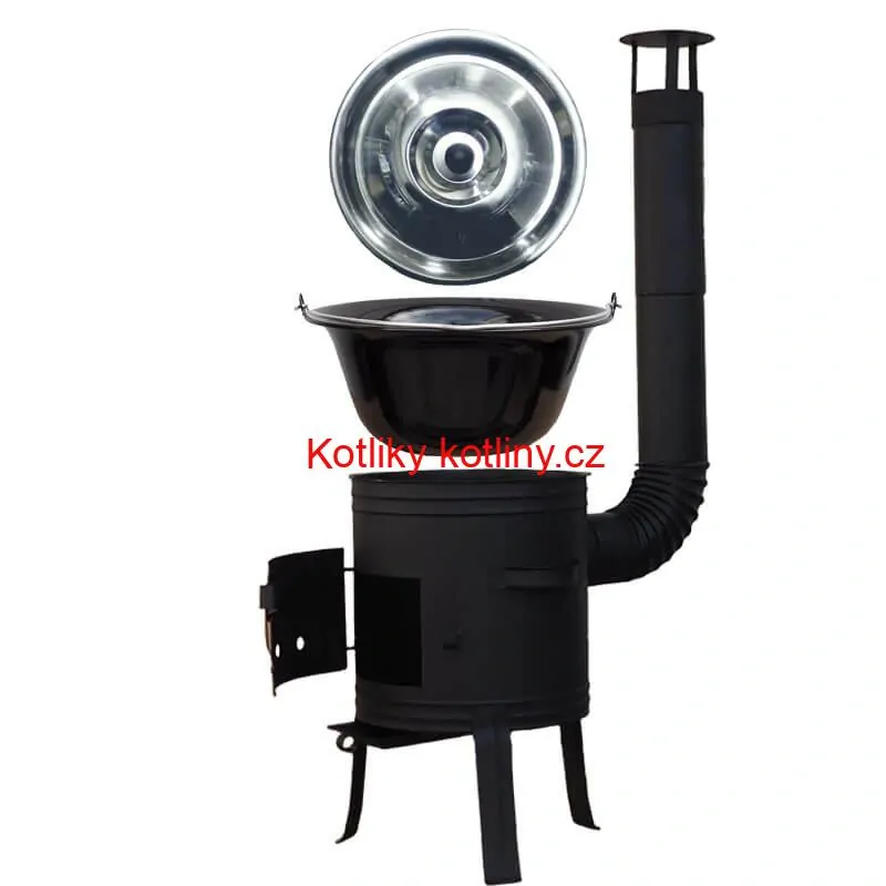 Smaltovaný kotlík 11 L BLACK + nerezová poklice INOX + žáruvzdorná kotlina 33 cm Plus 700
