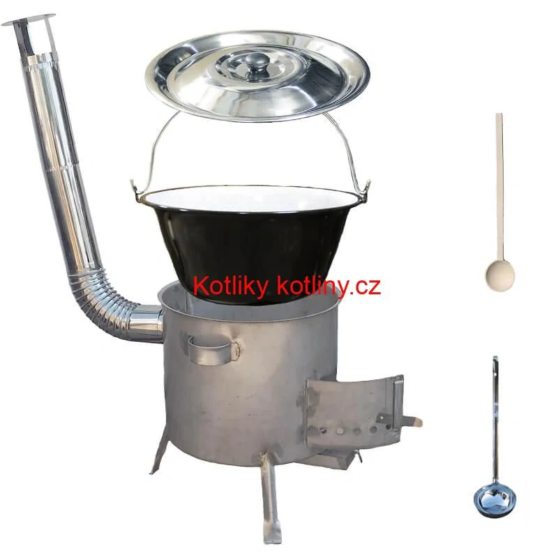 Smaltovaný kotlík 25 L (1,2 mm) + nerezová kotlina 45 cm (1,5 mm) STRONG CLASSIC