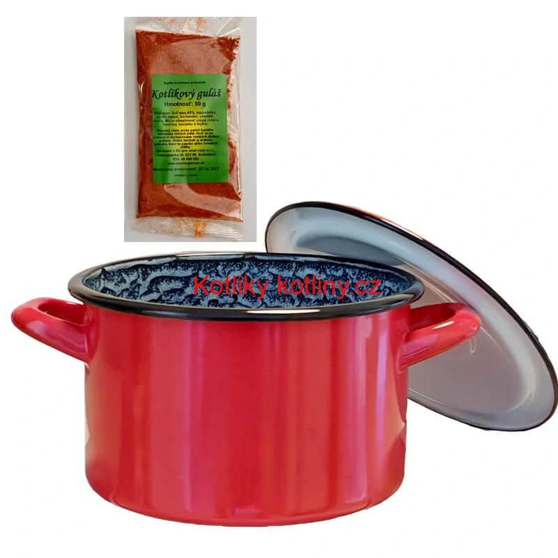 Smaltovaný hrnec s poklicí COMBI 25 l + směs koření na kotlíkový guláš 50 g