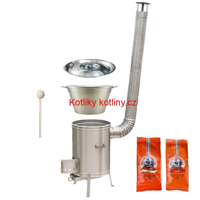 Nerezový kotel 40 L + nerezová kotlina 45 cm LUX + paprikové koření na guláš