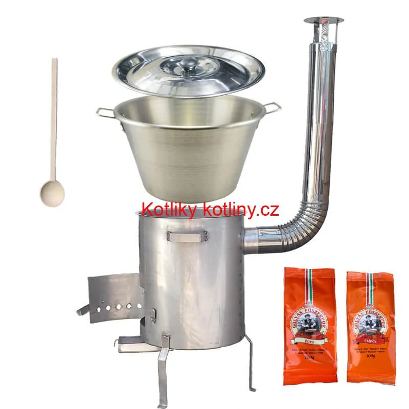 Nerezový kotel 40 L + nerezová kotlina 45 cm 1,5 mm STRONG EXCLUSIVE + paprikové koření na guláš