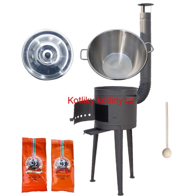 Nerezový kotel 40 L + vysoká kotlina 47 cm (1,5 mm) HODO Plus 600 + paprikové koření na guláš