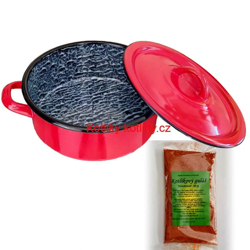 Smaltovaný kastrol poklicí COMBI 5 l + směs koření na kotlíkový guláš 50 g