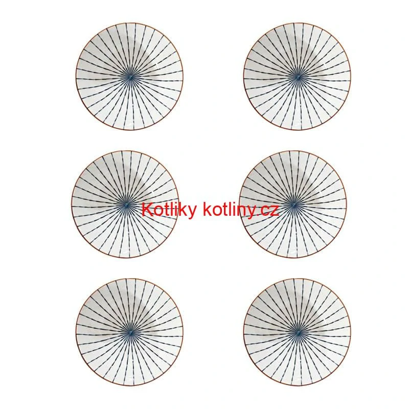 Sada 6 ks velkých keramických misek na guláš a polévky, 1 litr