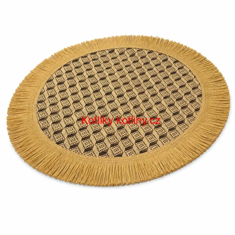 Přírodní podložka pod talíř se třásněmi 37 cm