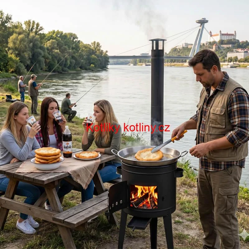 Sada na smažení langošů v přírodě 36 cm s vysokou kotlinou