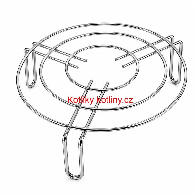 Kulatý nerezový stojan pod hrnec 20 cm, výška 9 cm, tři opěrná místa