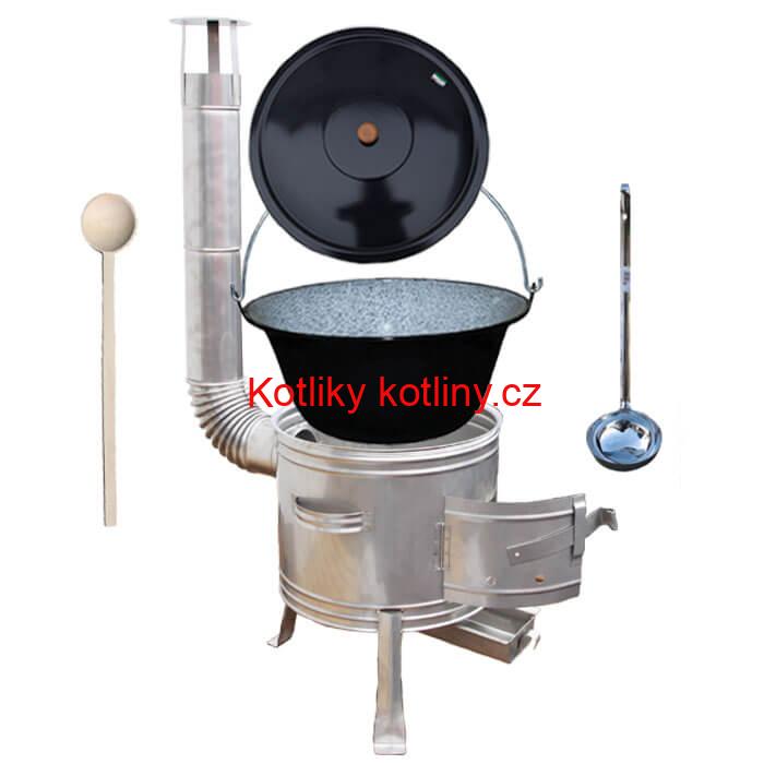 Smaltovaný kotlík 10 L + nerezová kotlina 31 cm TOPLUX