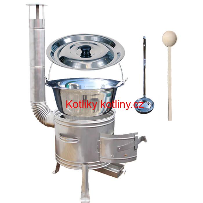 Nerezový kotlík 22 L + nerezová kotlina 39 cm TOPLUX