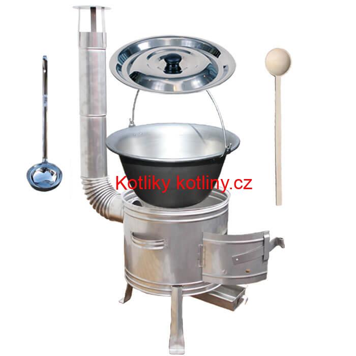 Nerezový kotlík 15 L (1,5 mm) + nerezová kotlina 36 cm TOPLUX