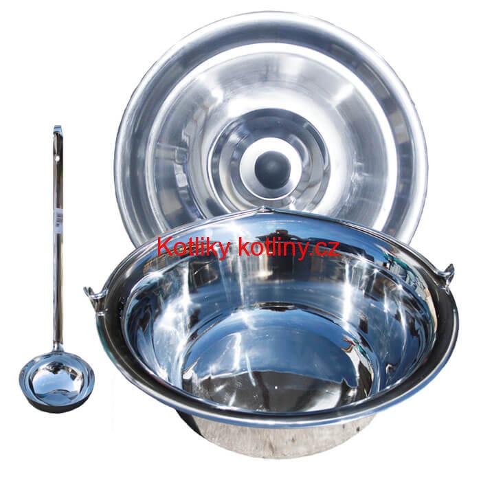 Nerezový kotlík 10 L (1,2 mm) + nerezová poklice