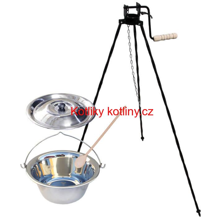 Nerezový kotlík 10 L (1,2 mm) + stojan s kladkou VAR