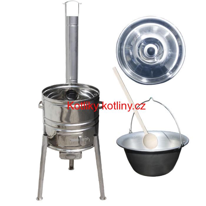 Nerezový kotlíkový set 36 Luxus + nerezový kotlík 20 L (1,5 mm)