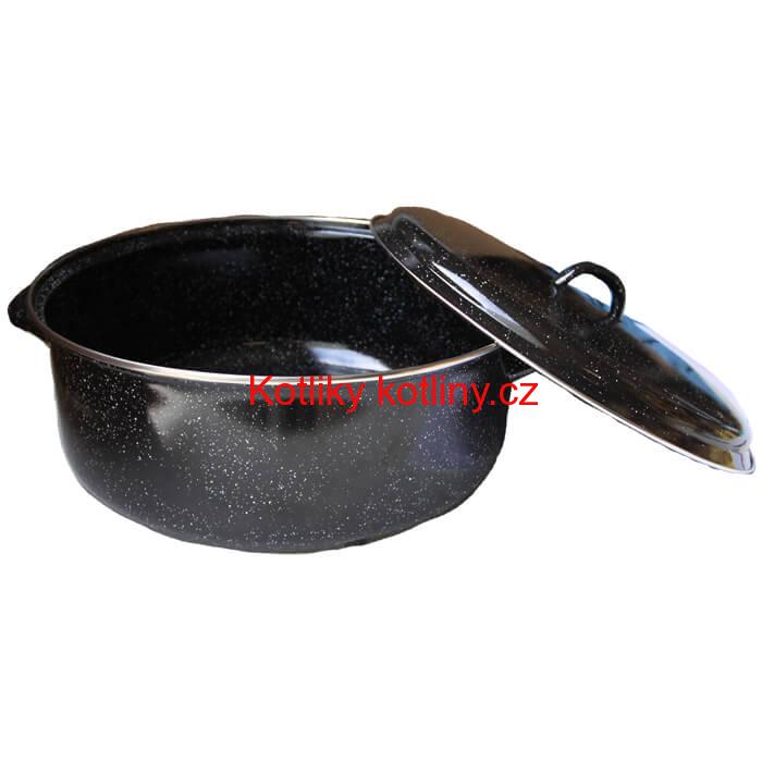 Smaltovaný černý kastrol 13 L