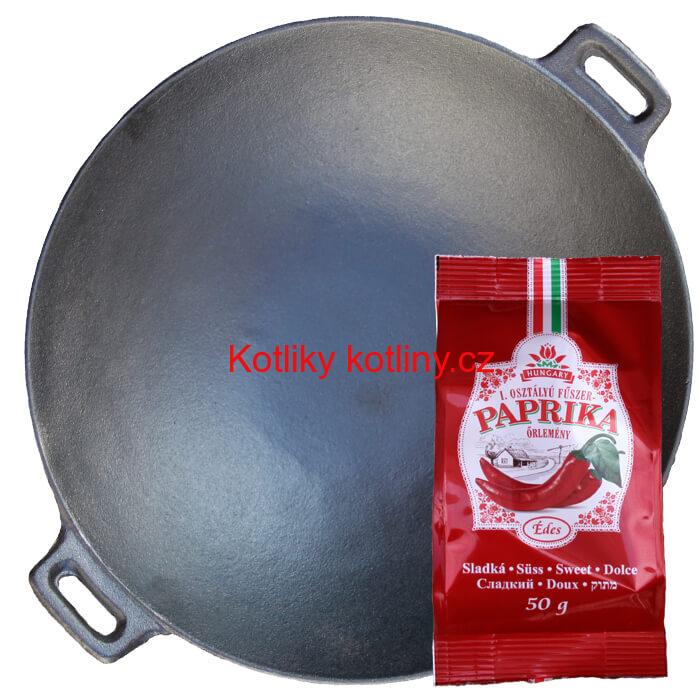 Litinový wok 36 cm + sladká paprika 50 g