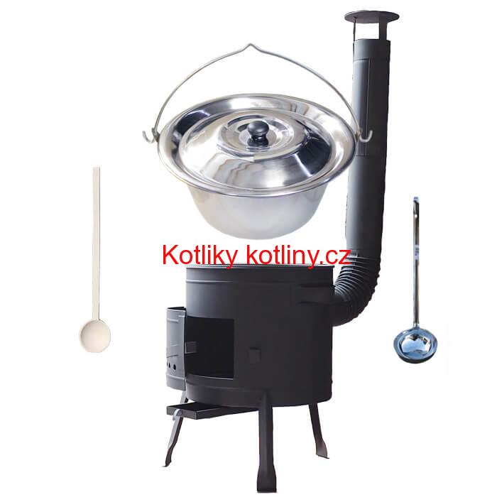 Kotlíkový gulášový set 42 PLUS 600 + nerezový kotlík 22 L (0,8 mm)