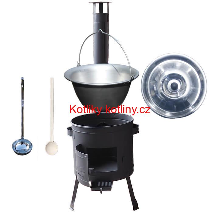Kotlíkový gulášový set 42 PLUS 600 + nerezový kotlík 20 L (1,5 mm)