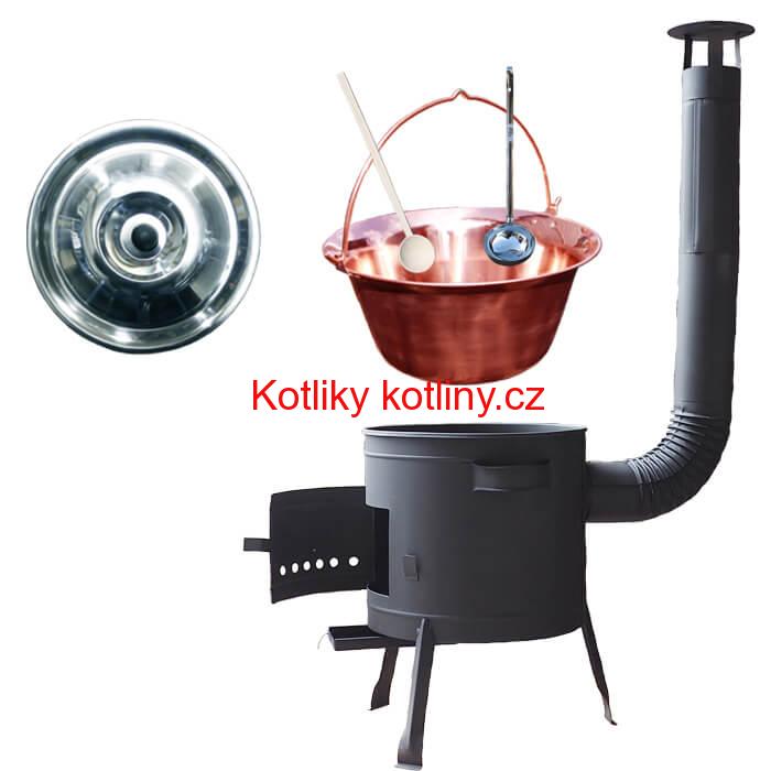 Kotlíkový gulášový set 42 PLUS 600 + měděný kotlík 20 L (1,2 mm)