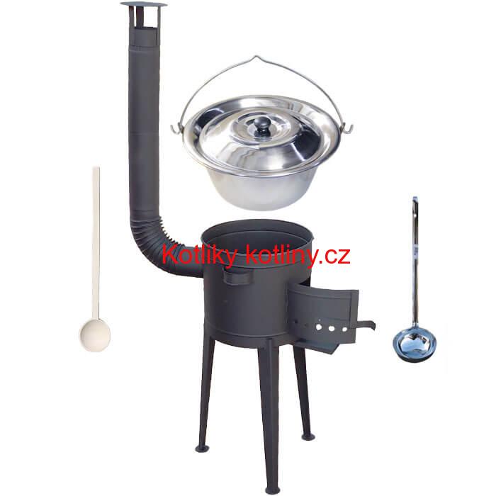 Kotlíkový gulášový set 36 PLUS 600 + nerezový kotlík 14 L (0,8 mm)