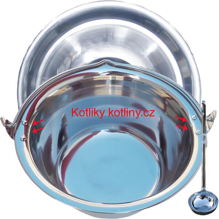 Nerezový kotlík 30 L (0,8 mm) + nerezová poklice