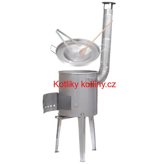 Nerezová pánev na grilování + nerezová kotlina 36 cm