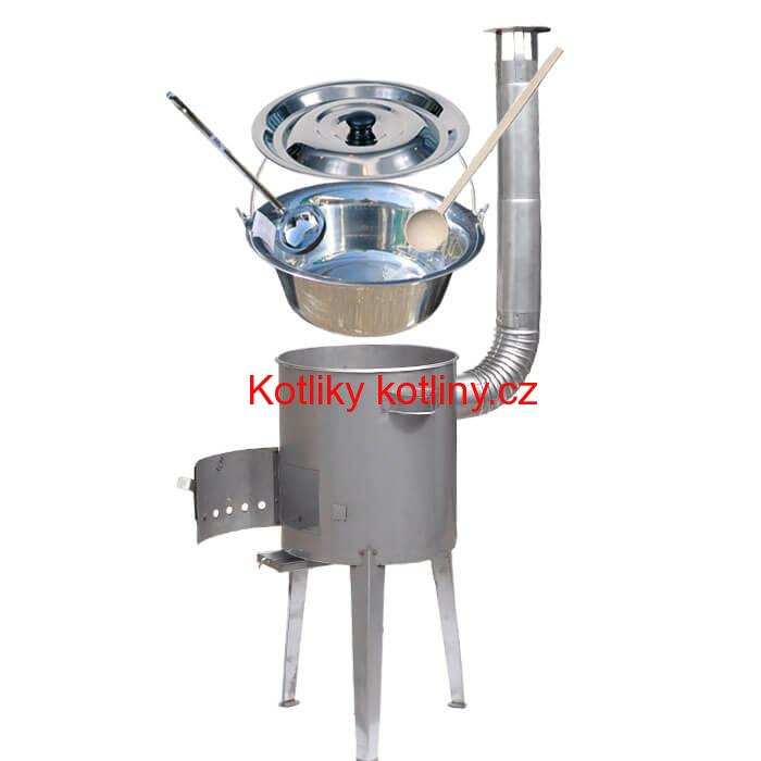 Nerezový kotlík 15 L (1,2 mm) + nerezová kotlina 36 cm LUXUS