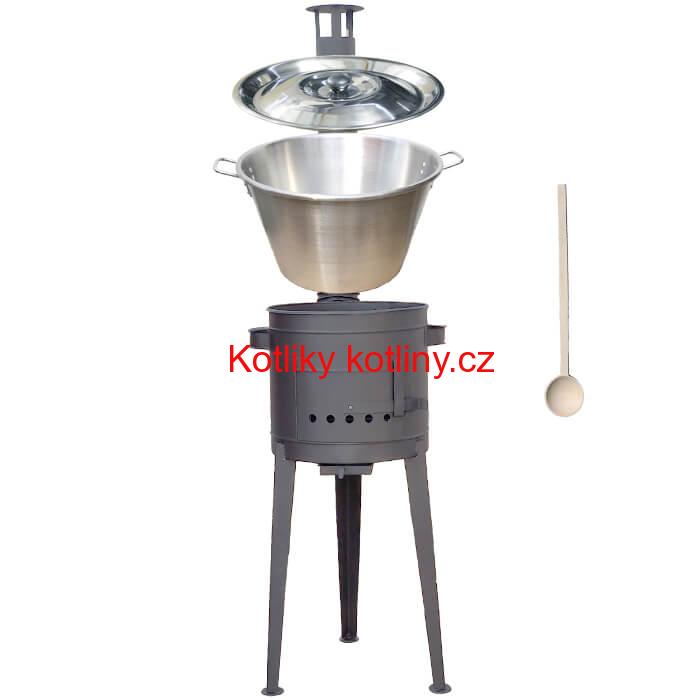 Nerezový kotel 40 L + vysoká kotlina 45 PLUS 600 (žáruvzdorná barva)