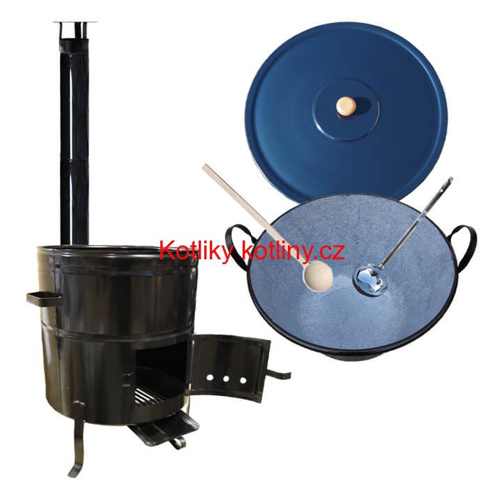 Smaltovaný kotel 80 L + kovová kotlina 58 cm BIG PARTY