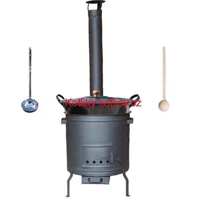 Smaltovaný kotel 80 L + žáruvzdorná kotlina 60 cm PLUS 600