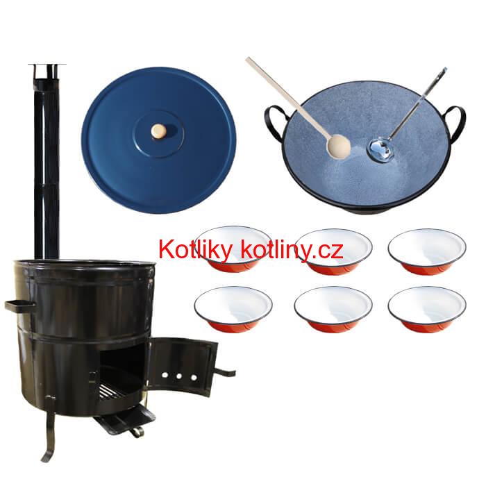 Smaltovaný kotel 50 L + smaltované talíře 6 ks BIG PARTY