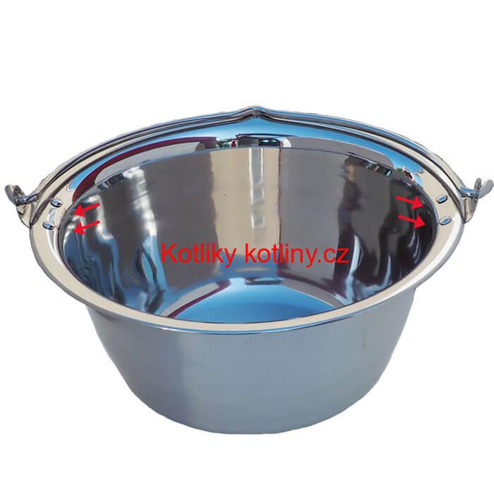 Nerezový kotlík 15 L (0,8 mm) s nýty