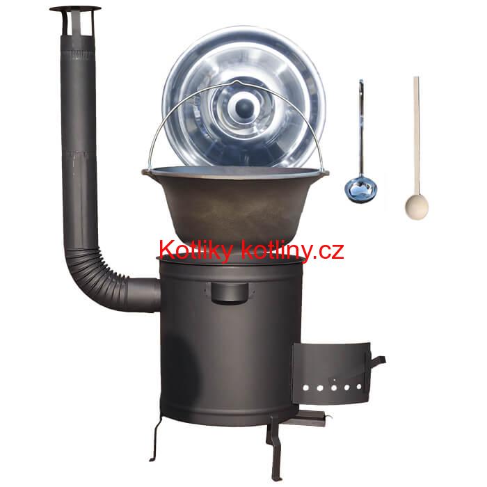 Litinový kotlík 22 L + silnostěnná (1,5 mm) a žáruvzdorná kotlina 45 PLUS 600