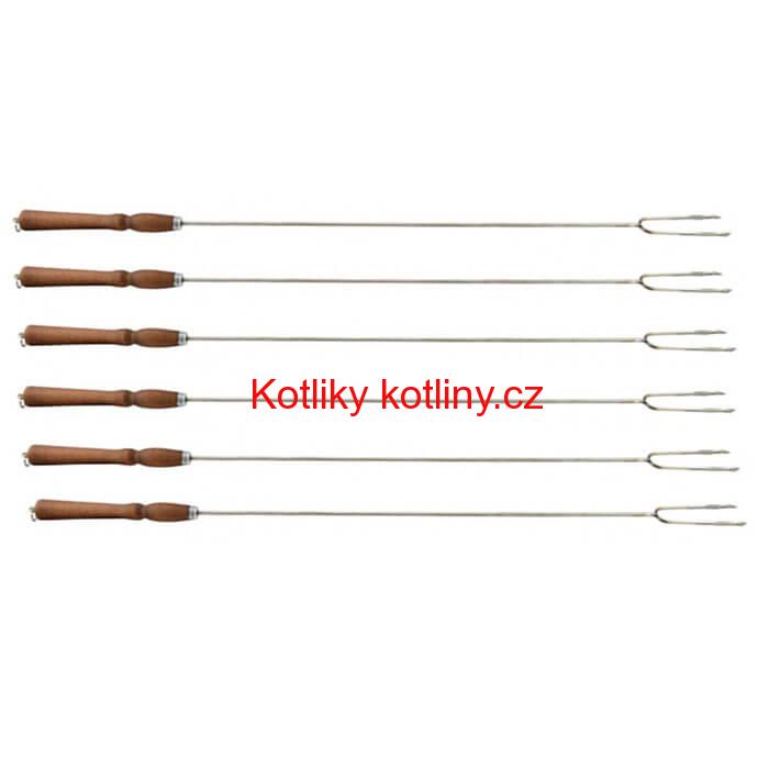 Vidličky na opékání 90 cm, 6 ks NEREZ