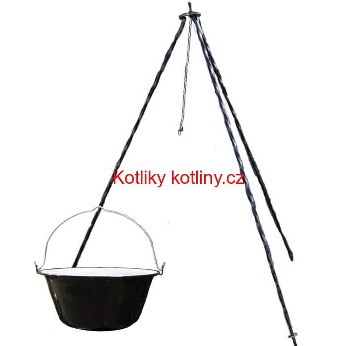 Smaltovaný kotlík 6 L + trojnožka 1 m