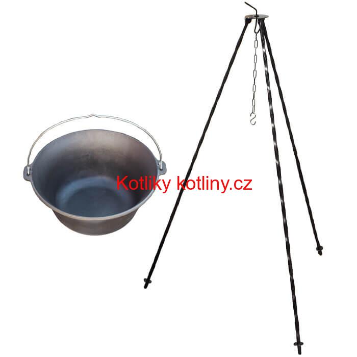 Litinový kotlík 16 L + trojnožka 1,2 m