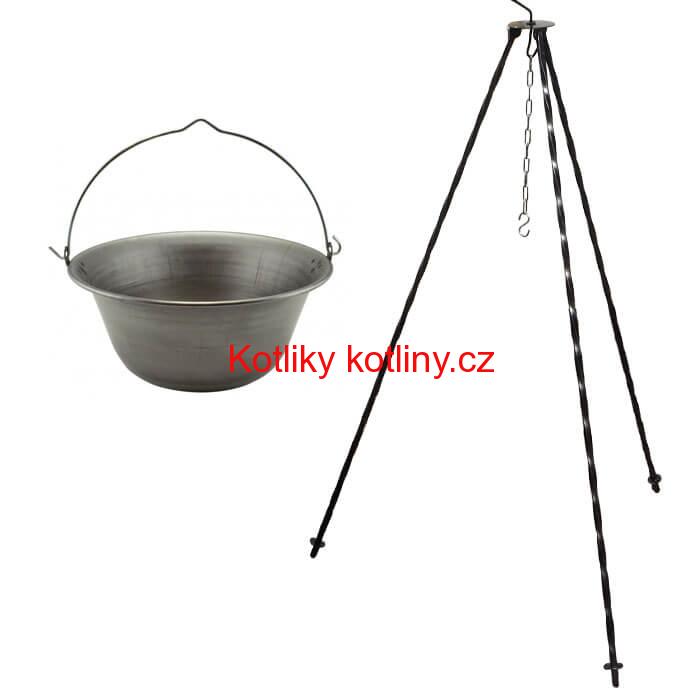 Železný kotlík 20 L (0,75 mm) + trojnožka 1,2 m