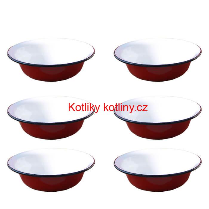 Souprava smaltovaných hlubokých talířů 20 cm 6 ks