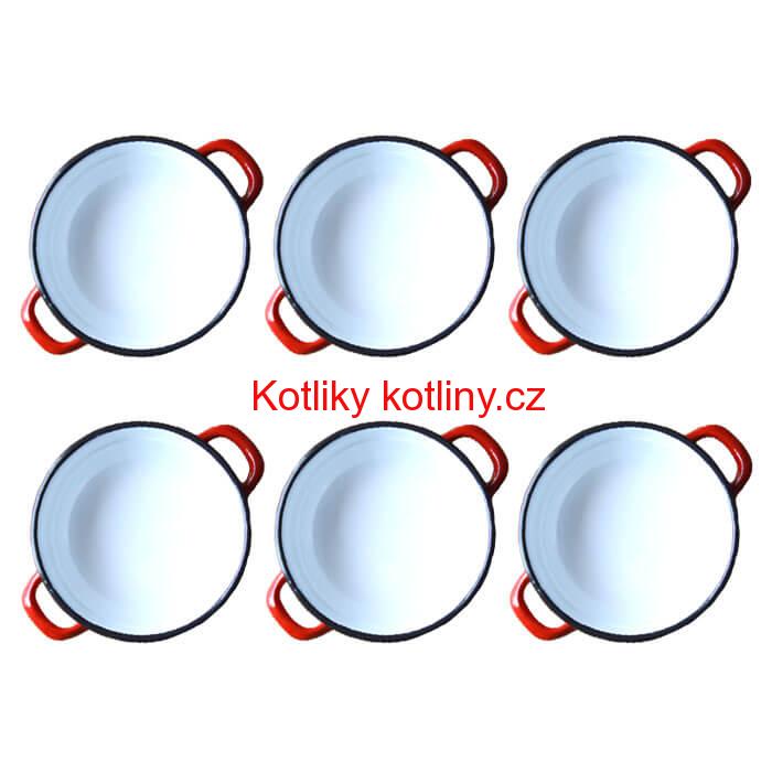 Souprava smaltovaných selských misek 16 cm 6 ks